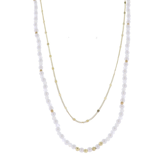 Gold 2 Layer Flat Handmade Chain Necklace