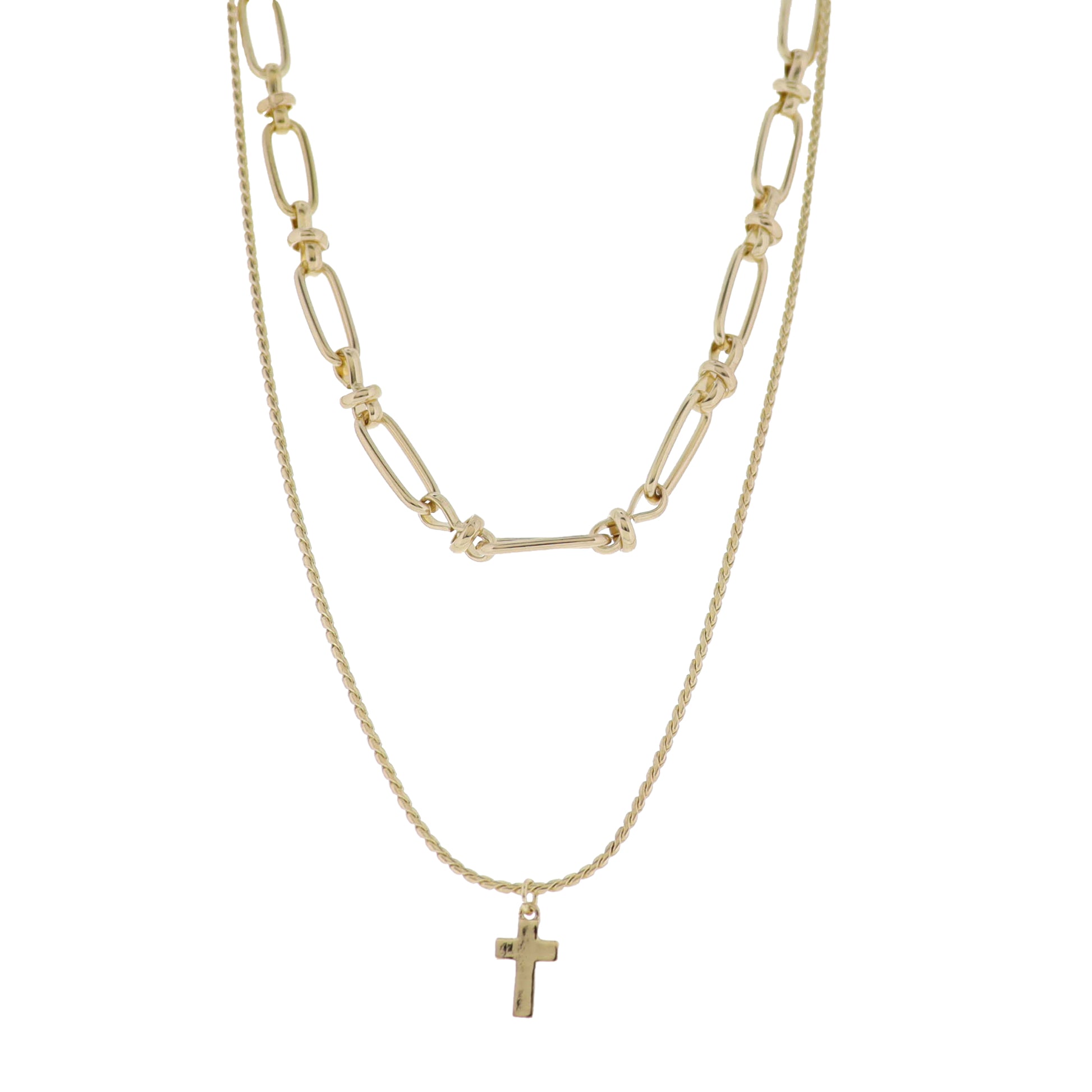 Gold Snake Chain Necklace with Gold Bow with Pearl Ends