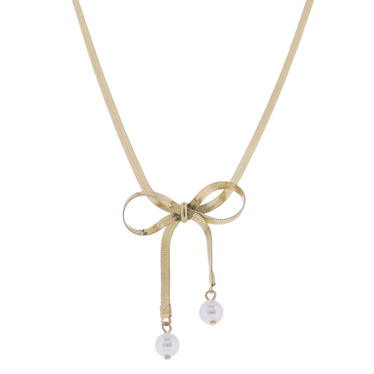 Gold 2 Layer Snake, Ball Chain Chain Necklace