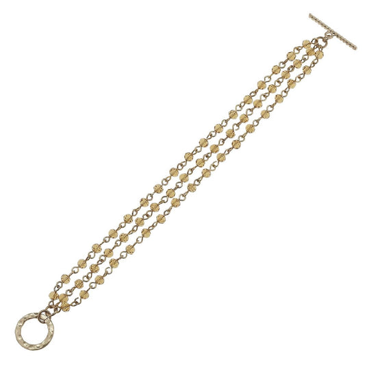 Antique Gold Linked Platinum Toggle Bracelet