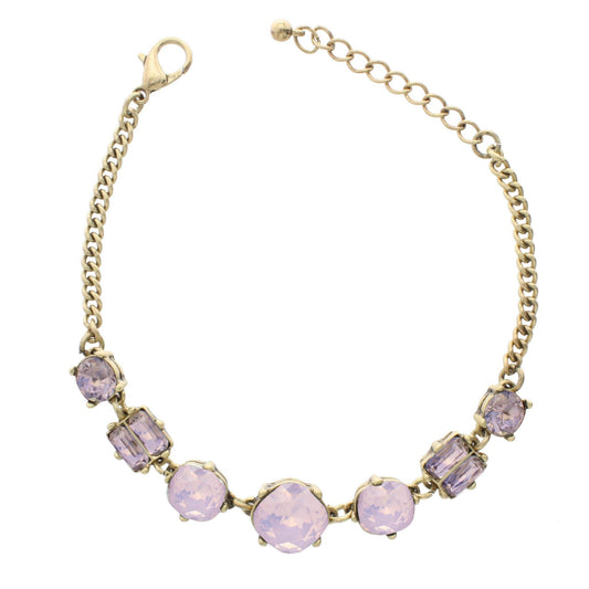 Pink Opal and Gold Linked Bracelet