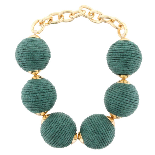 Hunter Green Threaded Ball Bracelet