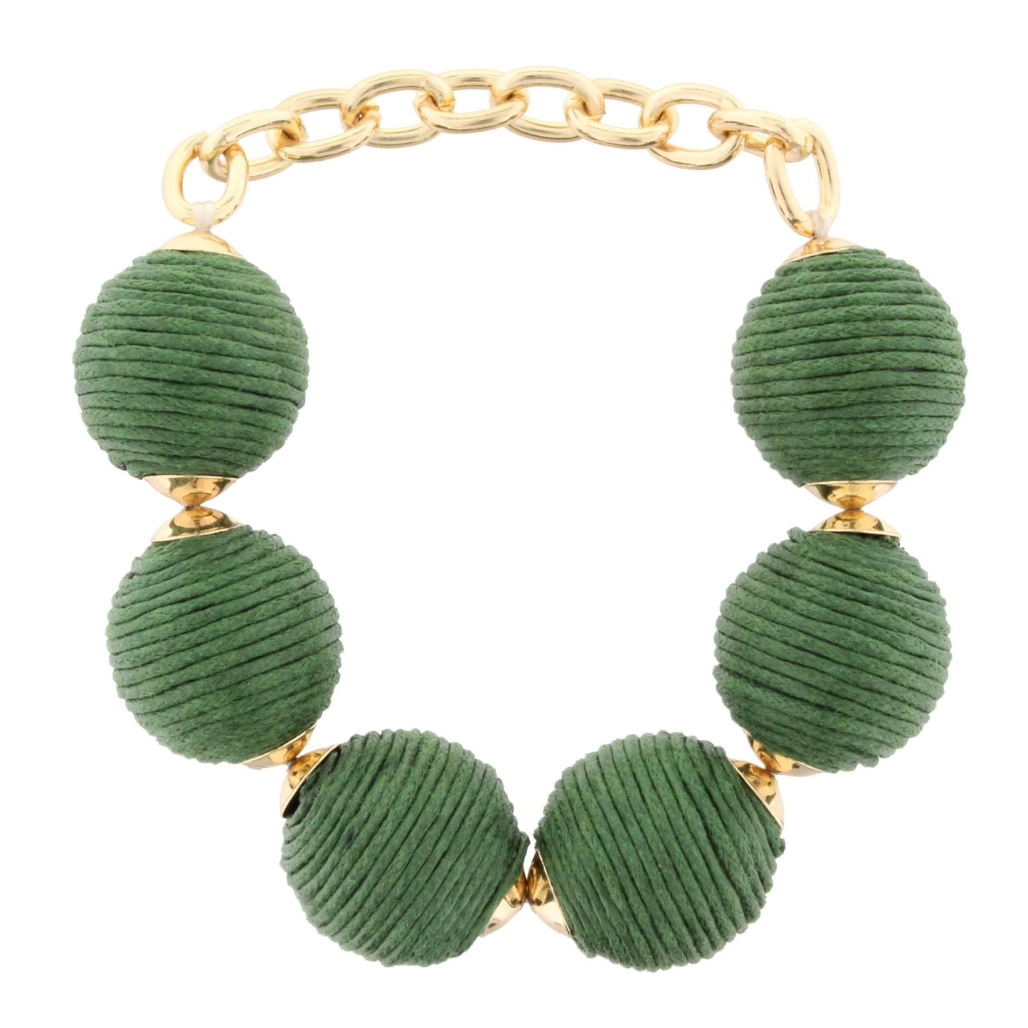 Olive Threaded Ball Bracelet