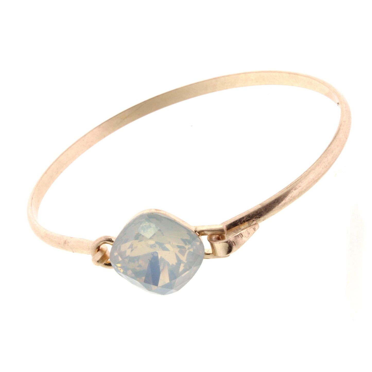 Gold Latch Bracelet with Opal Cube Rhinestone