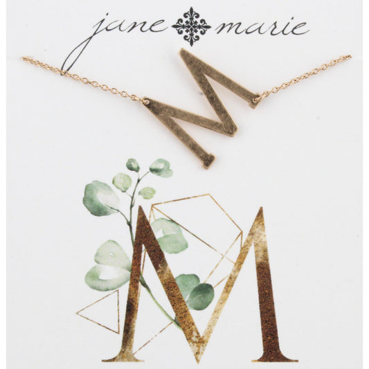 Gold M Initial Bracelet