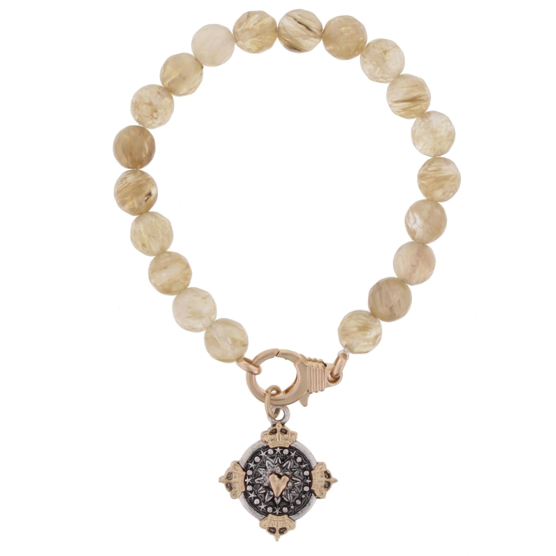 Natural Stretch Bracelet with Double Sided "Let Your Faith Be Bigger" Charm