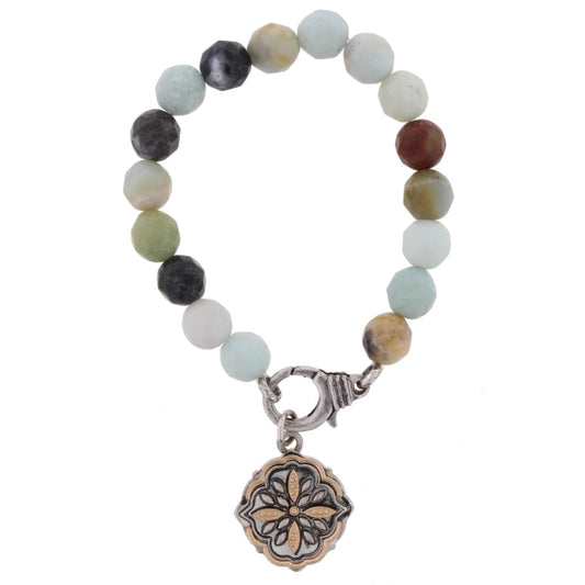 Amazonite Stretch Bracelet with Double Sided " I Can Do All Things Through Christ" Charm
