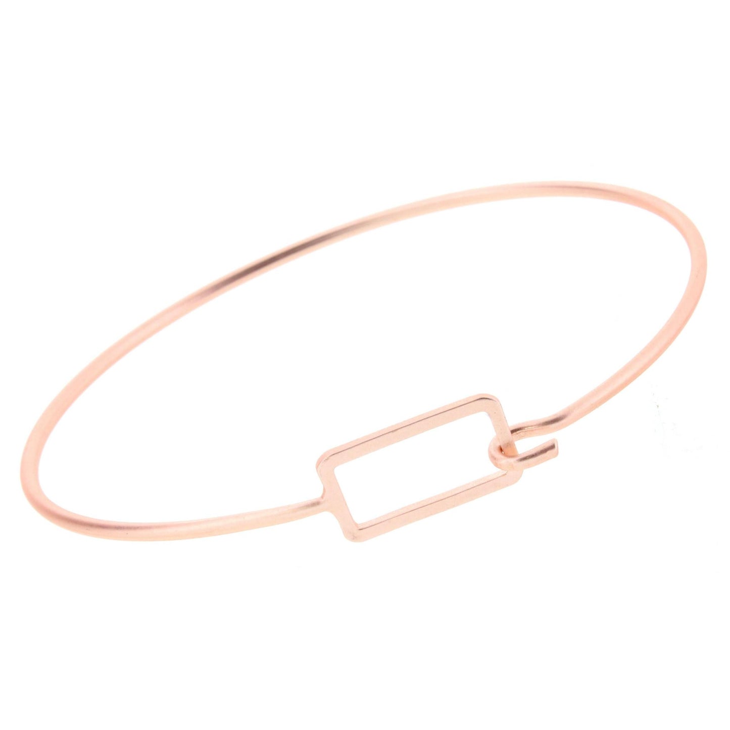 Delicate Rose Gold Rectangle Latch Bracelet