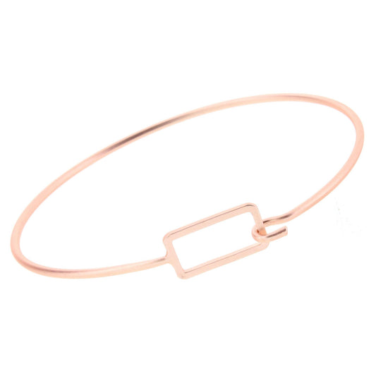 Delicate Rose Gold Rectangle Latch Bracelet