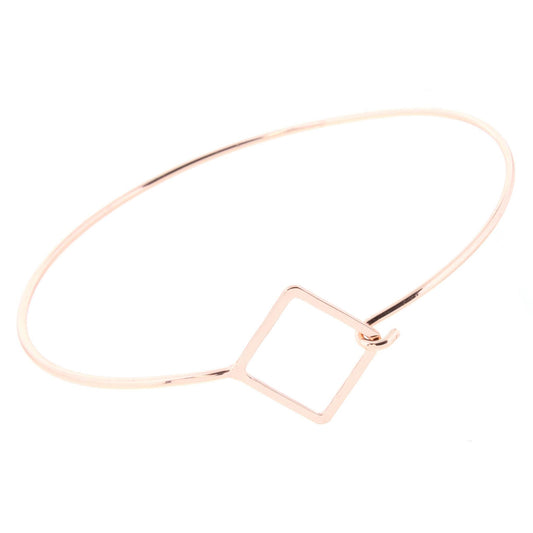 Delicate Rose Gold Sideways Square Latch Bracelet