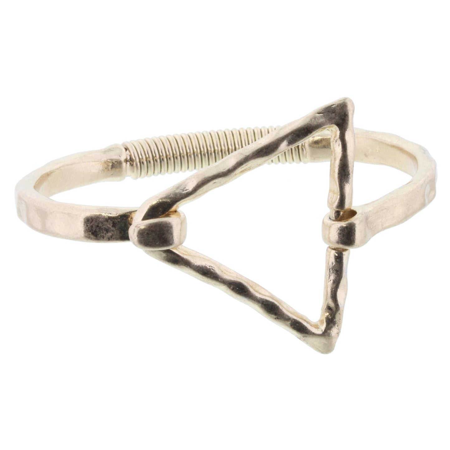 Gold Triangle Spring Cuff Latch Bracelet