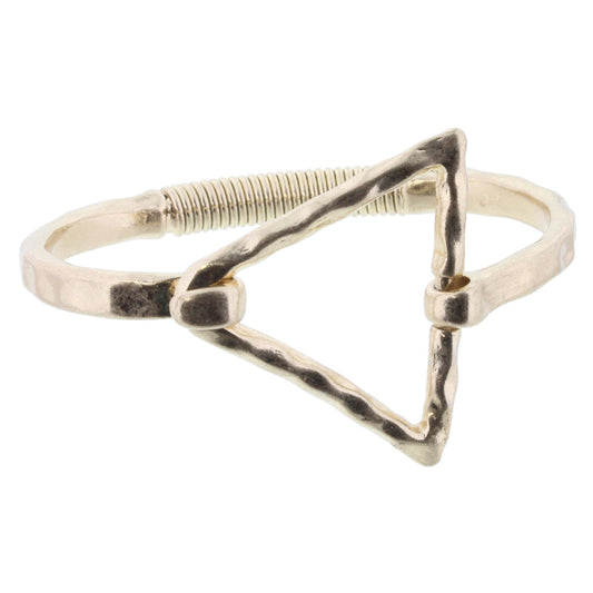 Gold Triangle Spring Cuff Latch Bracelet