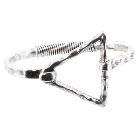 Silver Triangle Spring Cuff Latch Bracelet