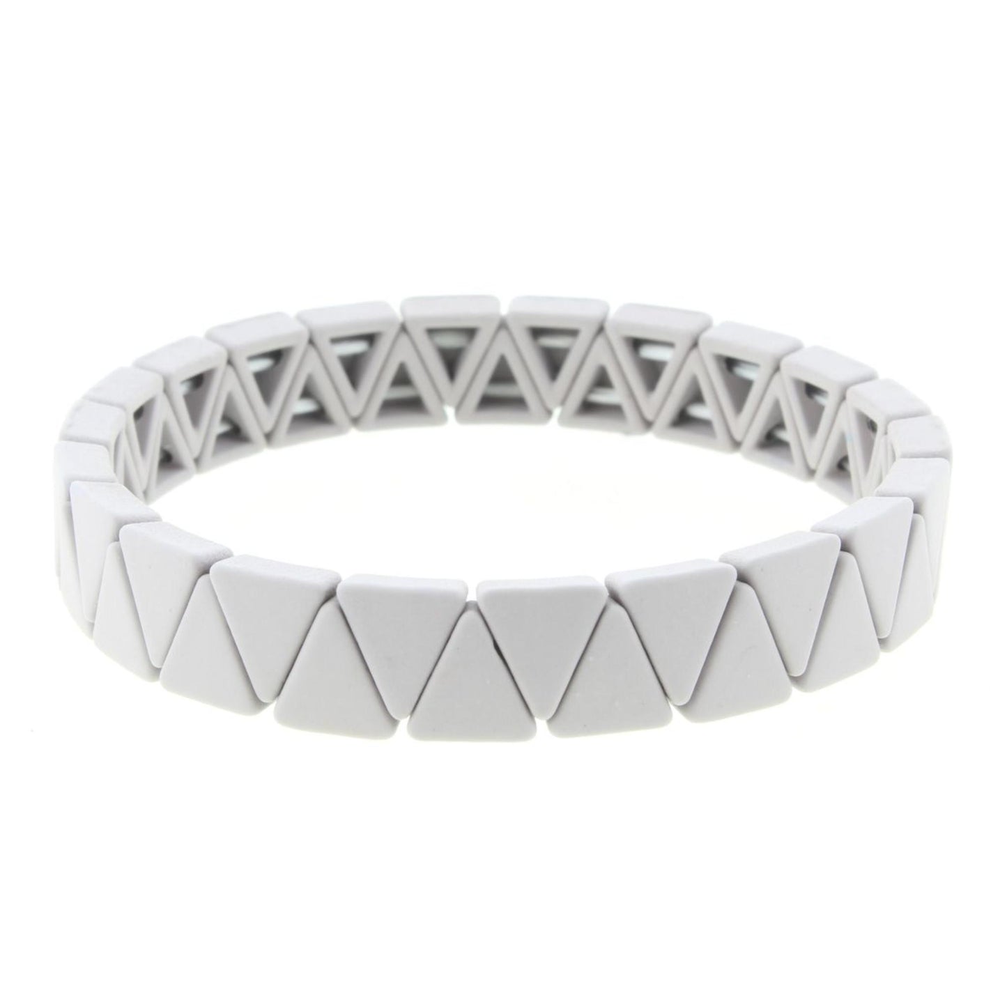 Grey Triangle Metal Shape Stretch Bracelet