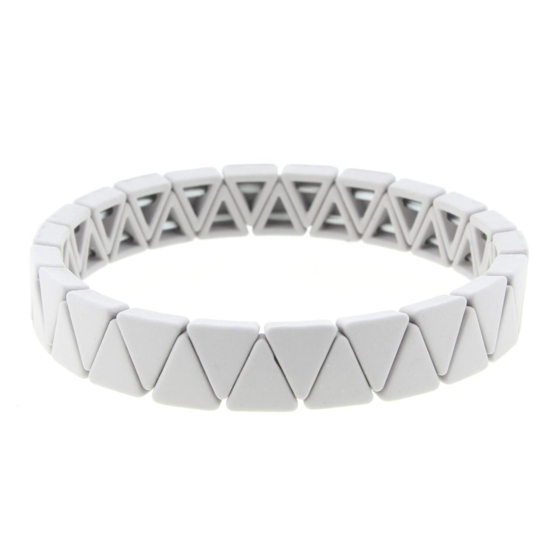 Grey Triangle Metal Shape Stretch Bracelet