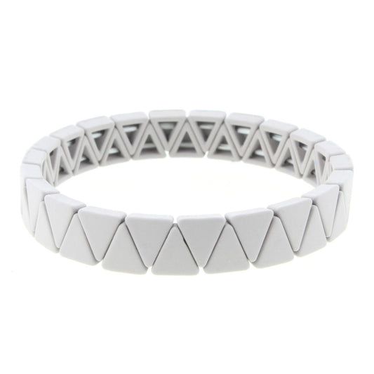 Grey Triangle Metal Shape Stretch Bracelet