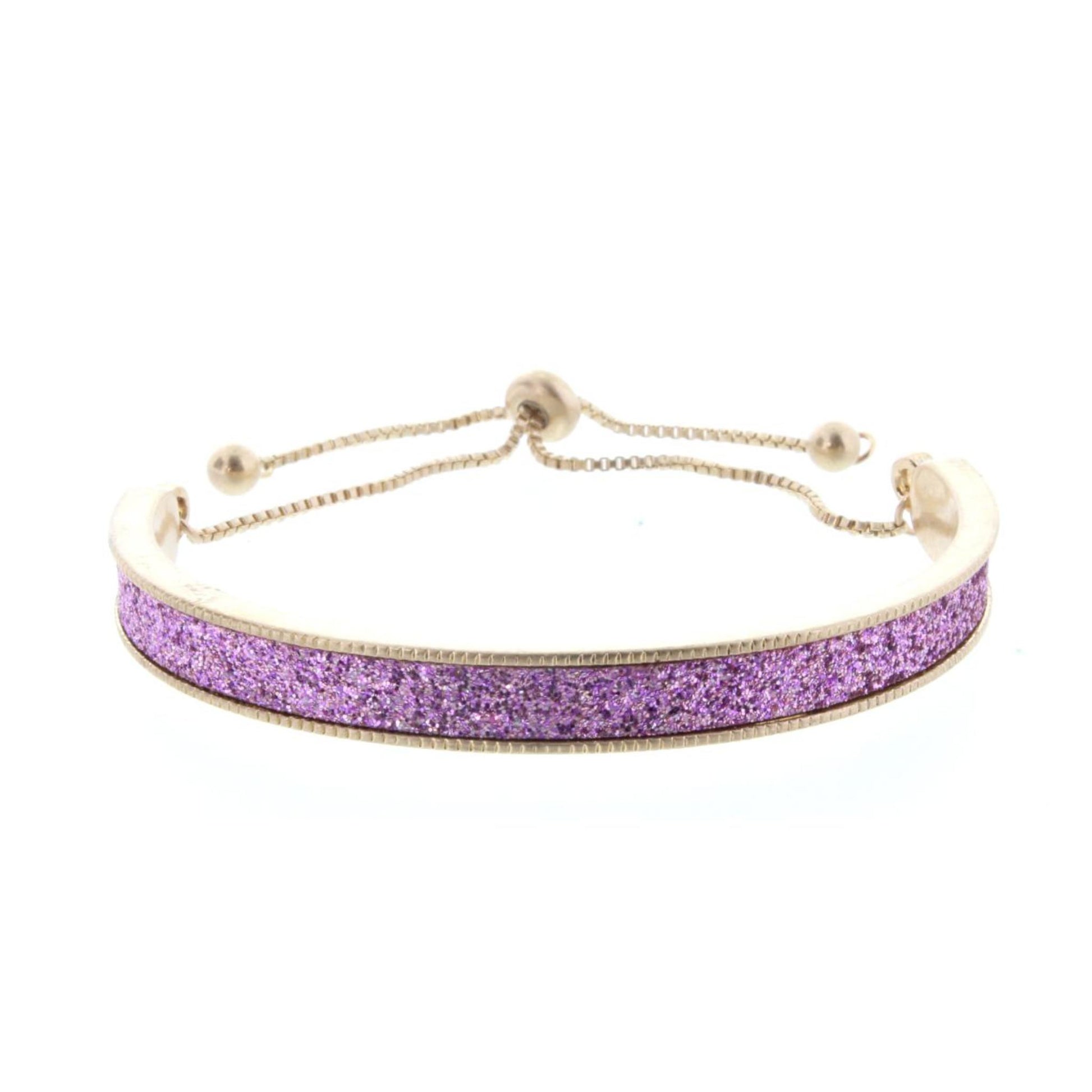 Kids Blush Glitter Inlay Adjustable Cuff with Inside Engrave "Be  You"