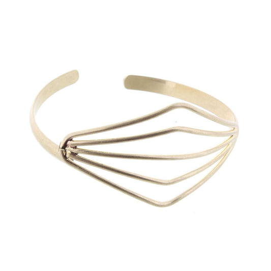 Gold Multi Line Triangle Cuff Bracelet