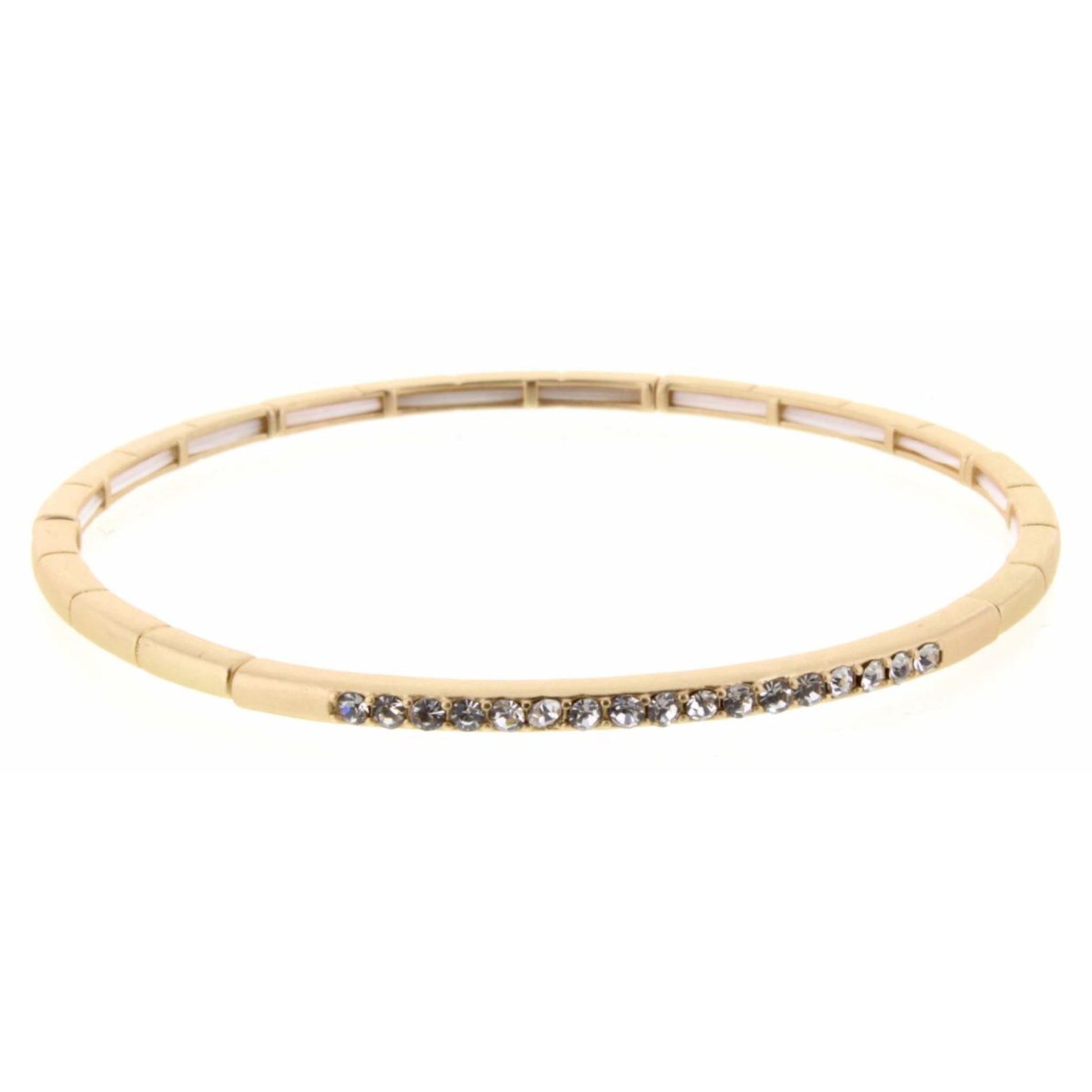 Gold Stretch with Clear Czech Stones Bracelet