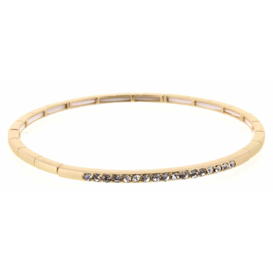 Gold Stretch with Clear Czech Stones Bracelet