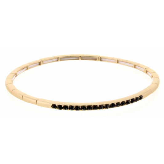 Gold Stretch with Hematite Czech Stones Bracelet