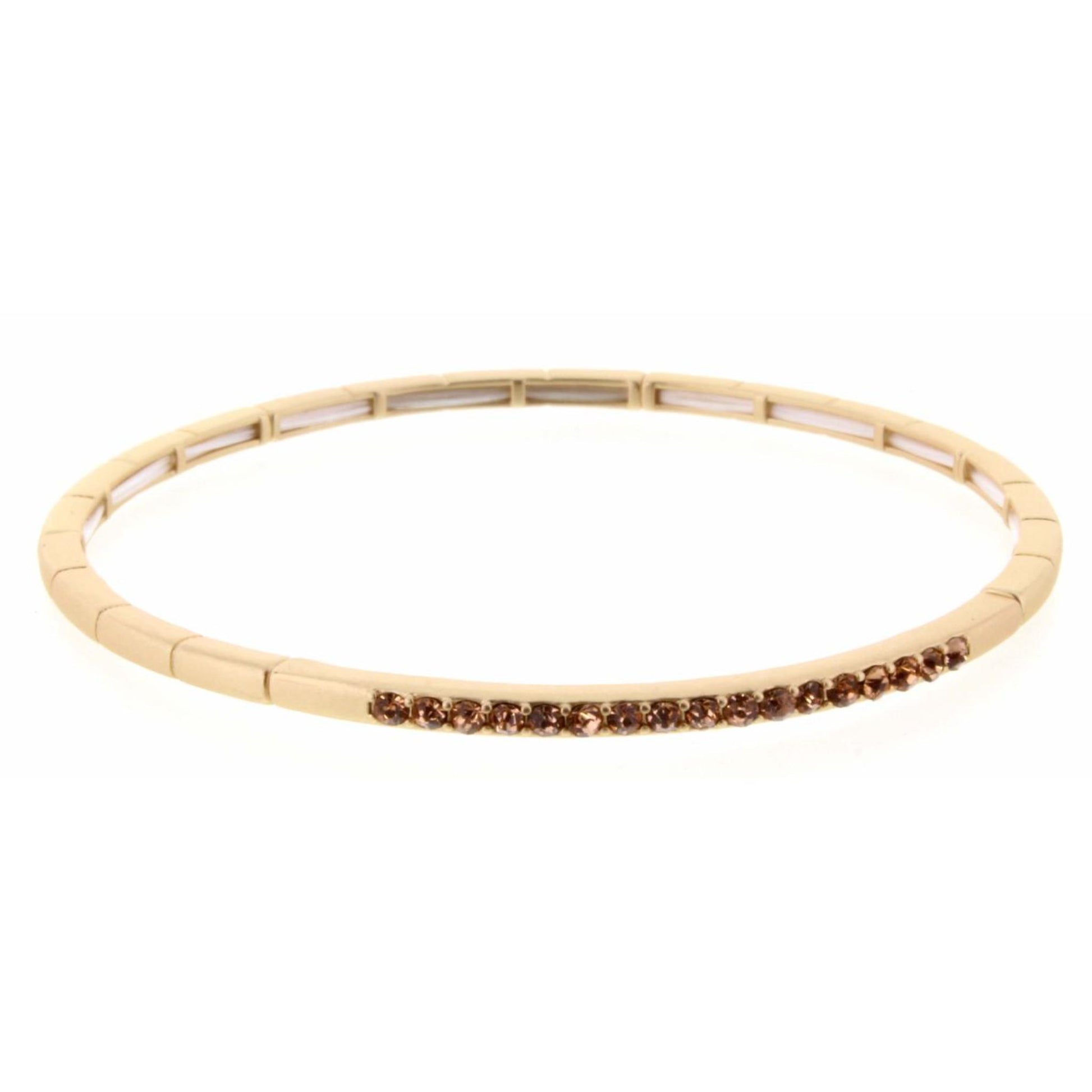 Gold Stretch with Peach Czech Stones Bracelet