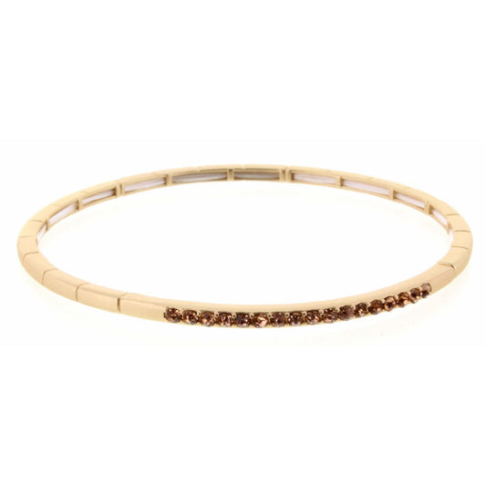 Gold Stretch with Peach Czech Stones Bracelet