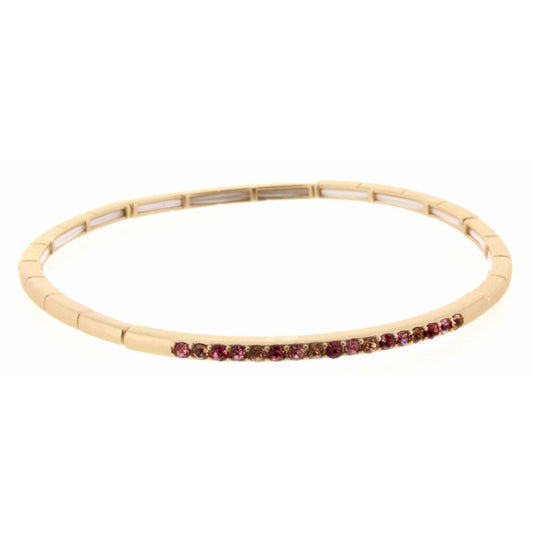 Gold Stretch with Multi Pink Czech Stones Bracelet