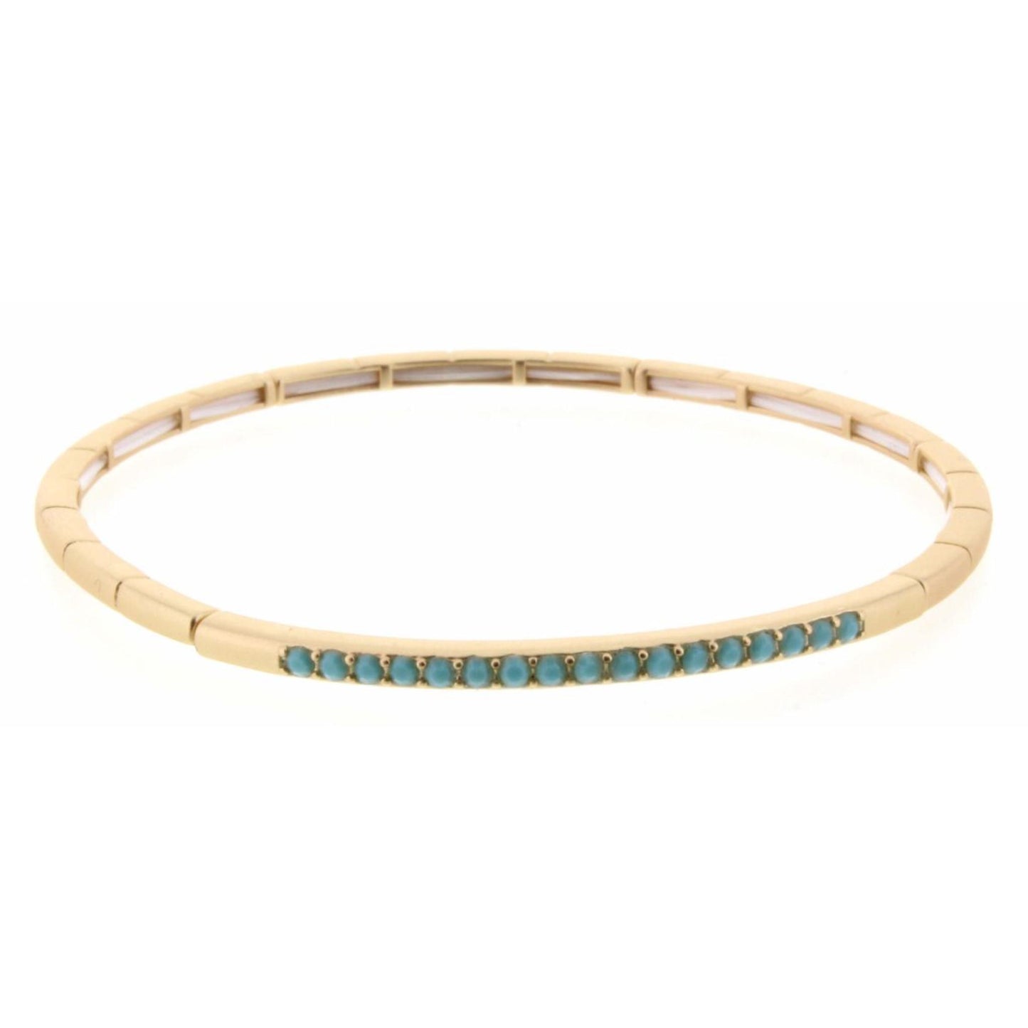 Gold Stretch with Turquoise Czech Stones Bracelet