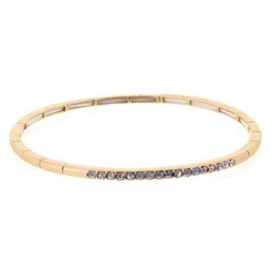 Gold Stretch with White Opal Czech Stones Bracelet