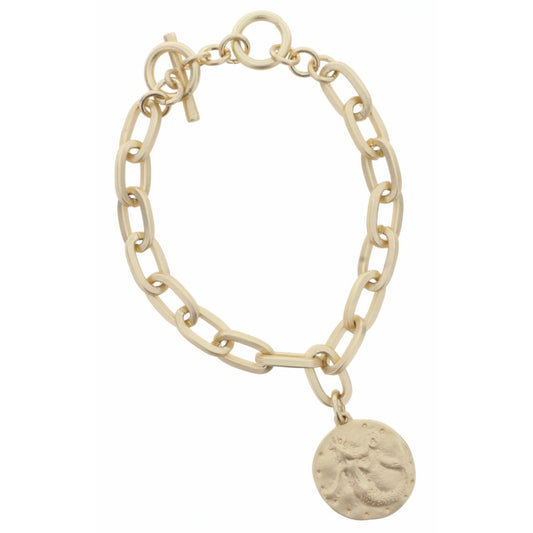 Gold Toggle Chain with Mermaid Charm Bracelet