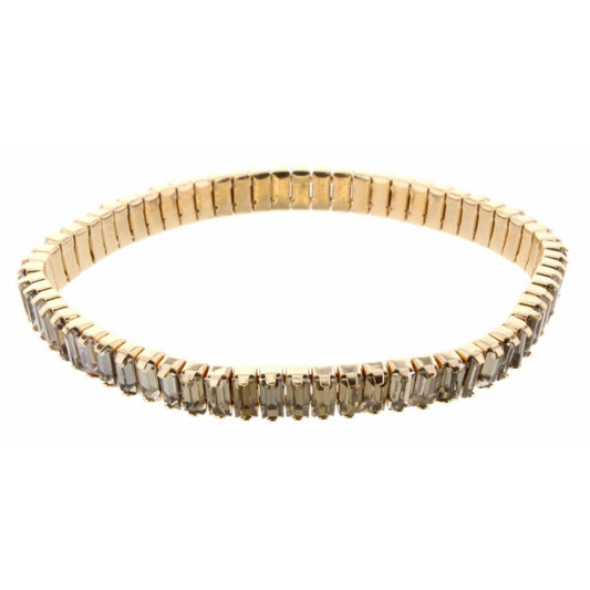 Champagne Rectangle Czech Stretch Bracelet