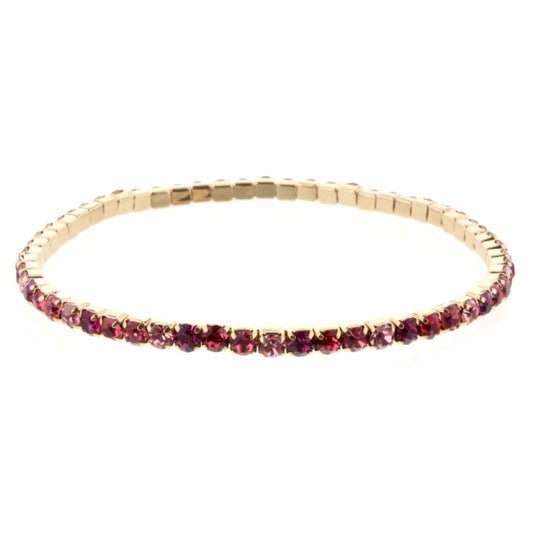 Pink Shades Czech Stretch Bracelet