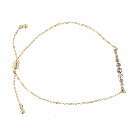Short Circle Crystal Bar Bracelet