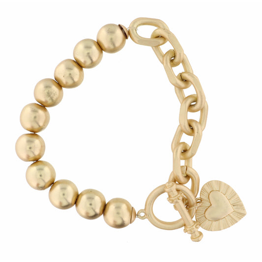 Raised Edge Heart Bracelet