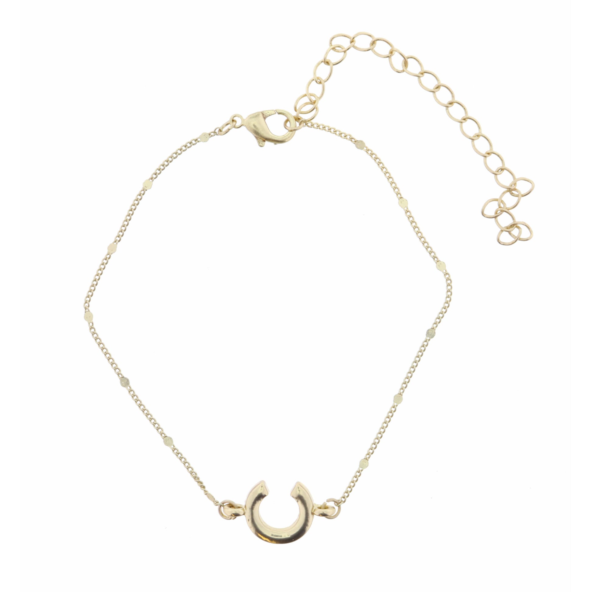 Block "C" Initial on Disc Chain Bracelet
