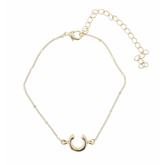 Block "C" Initial on Disc Chain Bracelet