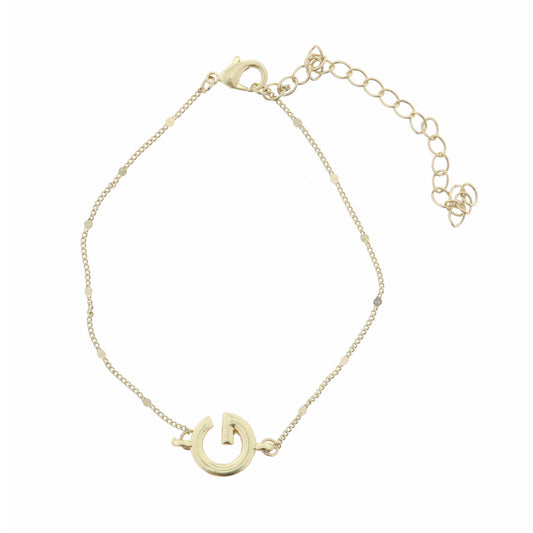Block "G" Initial on Disc Chain Bracelet