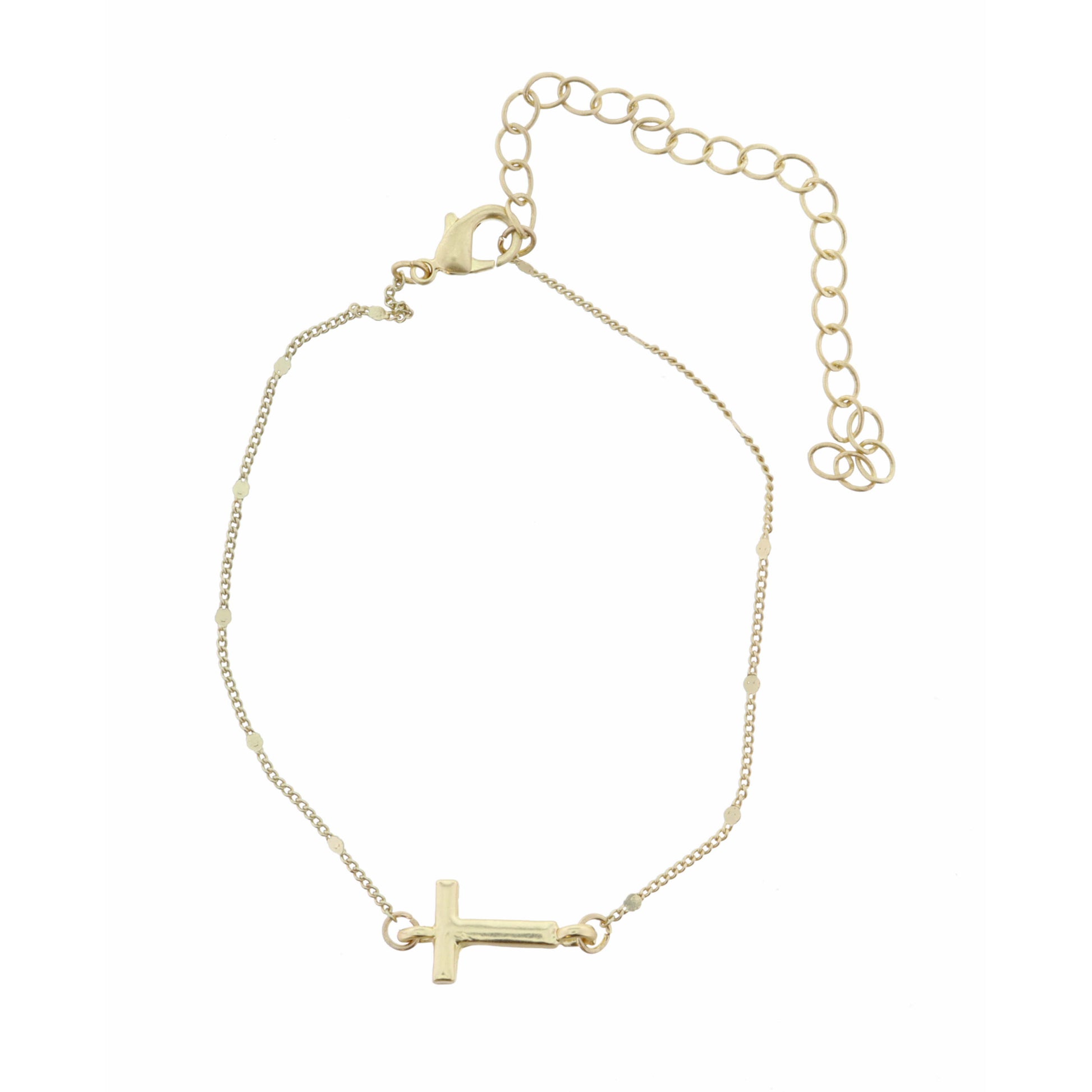 Block "T" Initial on Disc Chain Bracelet