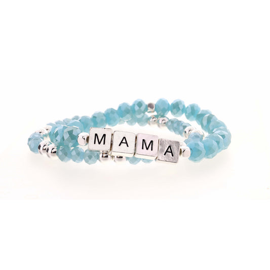 Set of 2, Turquoise "Mama" Bracelet