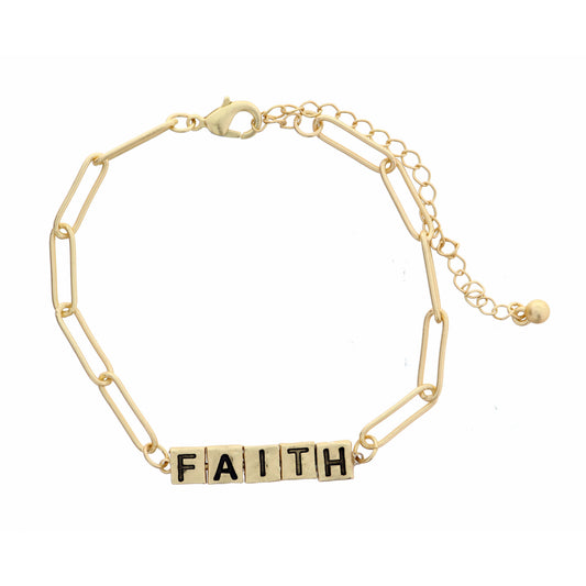 Faith Word Bar Bracelet