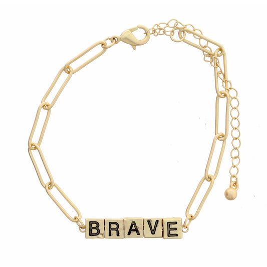 Brave Word Bar Bracelet