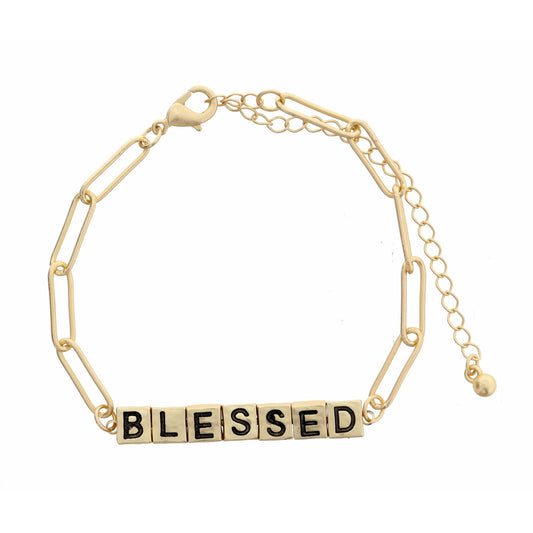 Blessed Word Bar Bracelet