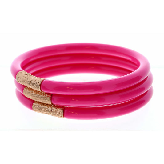 Stack of 3, Opal Bangles with Gold Accent Bracelet