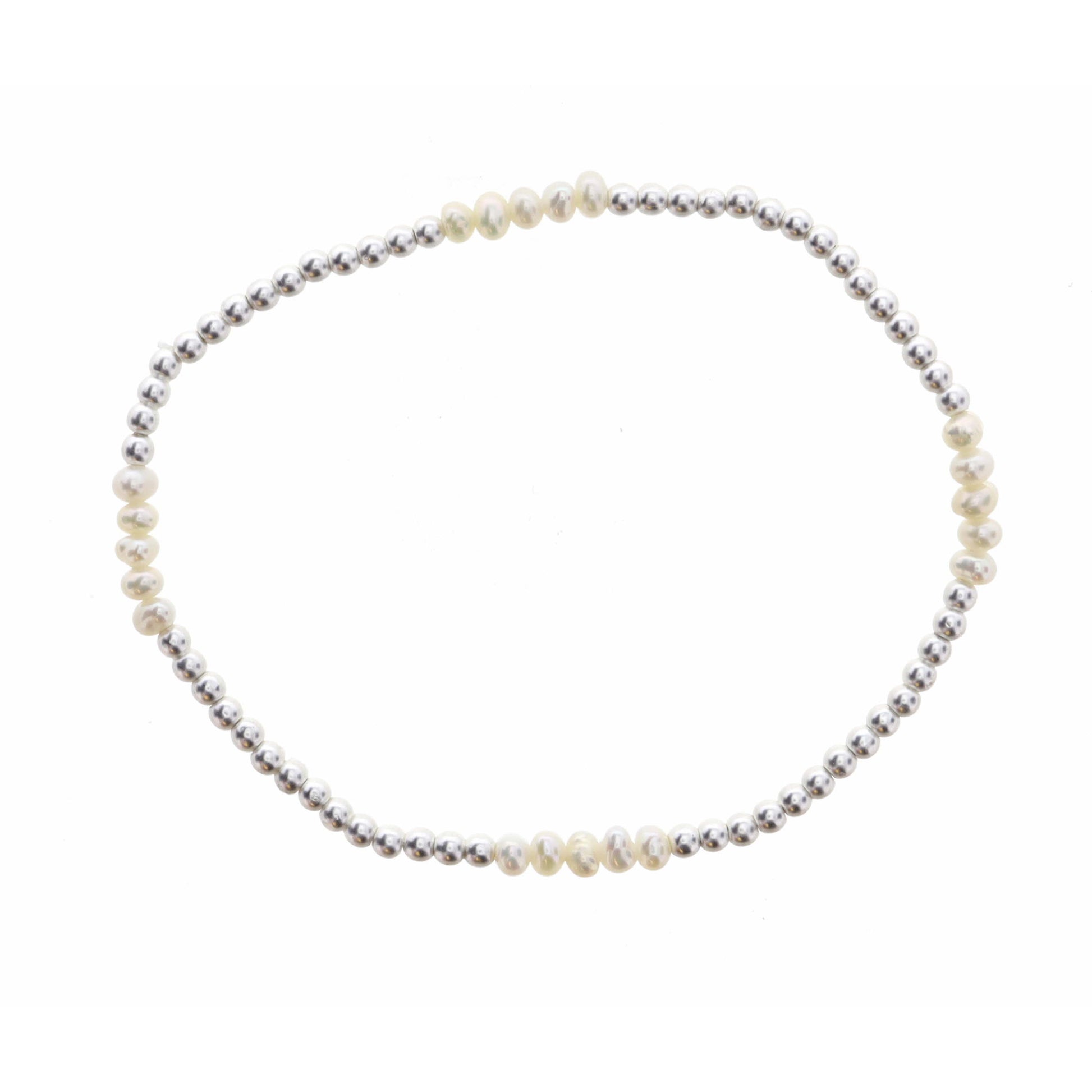 Mini Pearls, Silver Beaded Bracelet