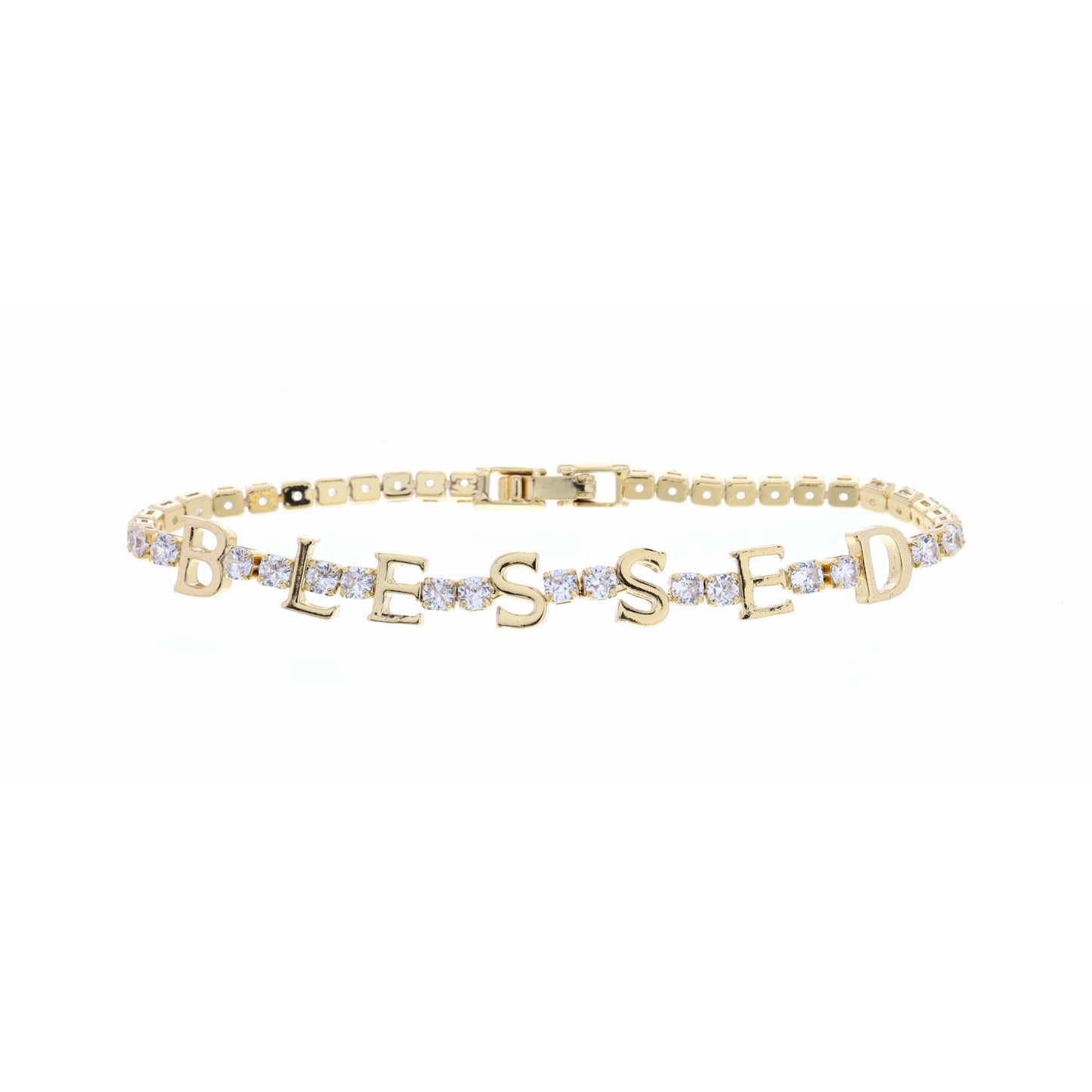 Clear Crystals with Gold Blessed Bracelet