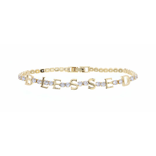 Clear Crystals with Gold Blessed Bracelet