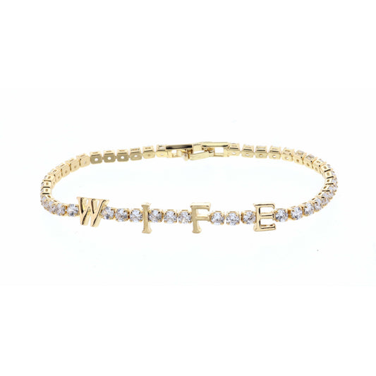 Clear Crystals with Gold Wife Bracelet