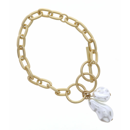 Pearls on Clip Chain Bracelet