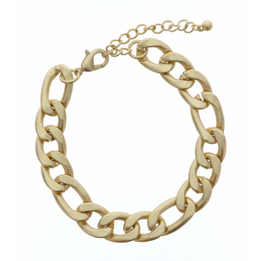 Matte Gold Figaro Bracelet
